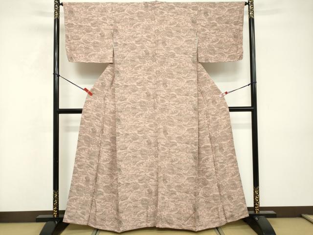 平和屋着物■上質な小紋　手描き　人物風景文　正絹　逸品　DABF4385cd