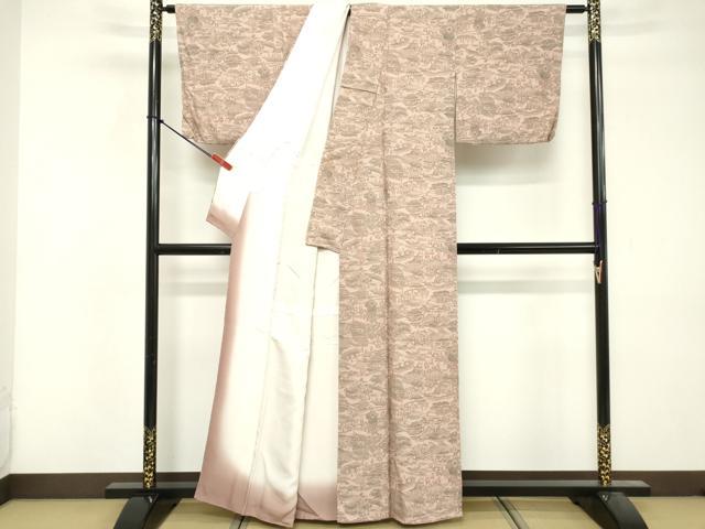 平和屋着物■上質な小紋　手描き　人物風景文　正絹　逸品　DABF4385cd