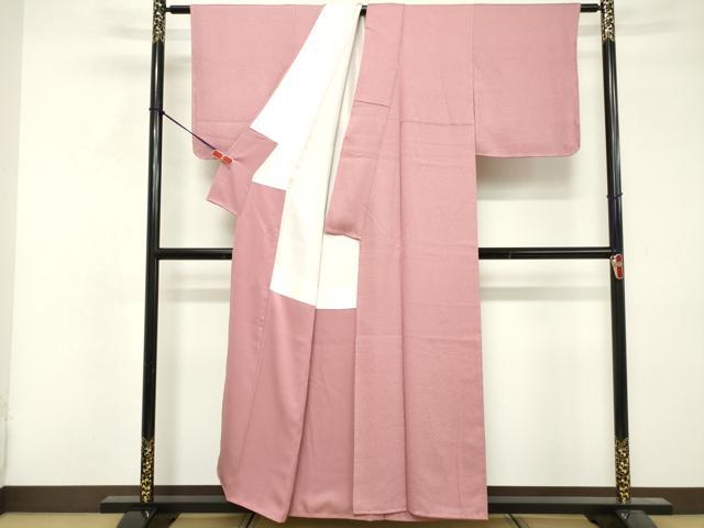 平和屋着物■上質な色無地 霞地紋 薄紅梅色 正絹 逸品 未使用 DABF4387cd