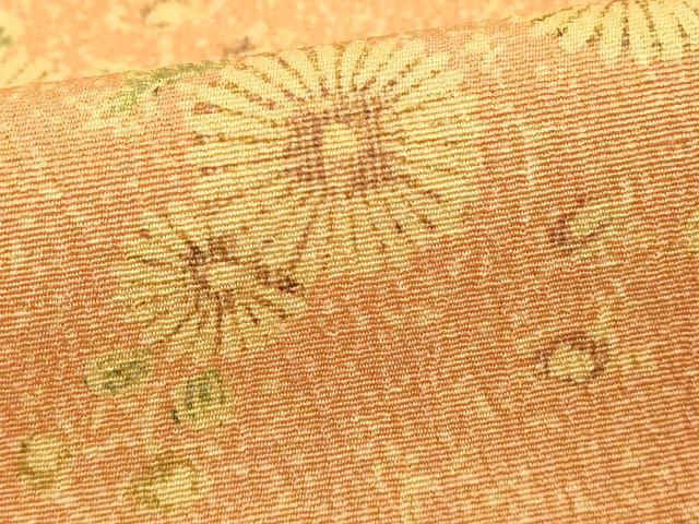平和屋着物■上質な小紋　紬地　草花文　正絹　逸品　DABF4398cd