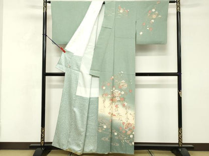 平和屋着物■訪問着　雪輪花文　暈し染め　金彩　まるやま扱い　正絹　逸品　DABF4405cd
