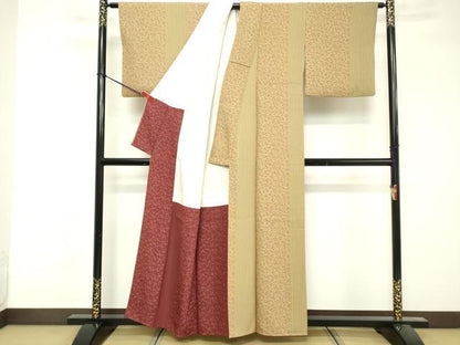 平和屋着物■上質な小紋　花間道　正絹　逸品　DABF4407cd