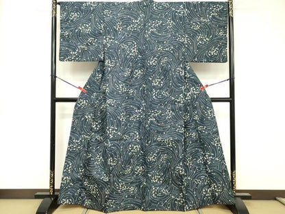 平和屋着物■小紋　流水文　洗える着物　DABF4412cd