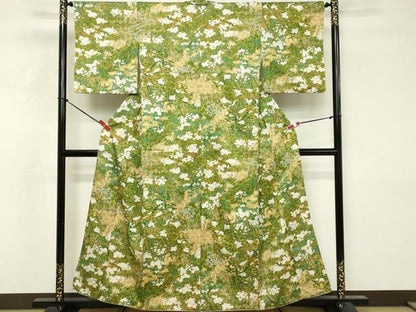 平和屋着物■小紋　手描き　草花文　洗える着物　DABF4413cd
