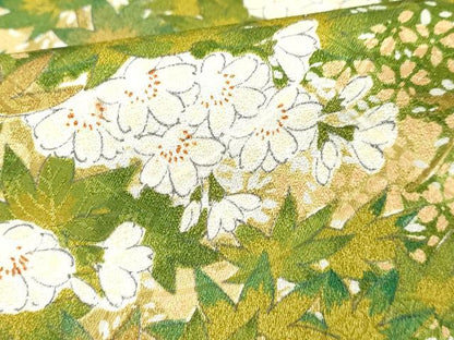 平和屋着物■小紋　手描き　草花文　洗える着物　DABF4413cd