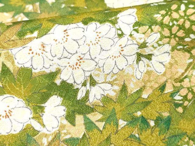 平和屋着物■小紋　手描き　草花文　洗える着物　DABF4413cd