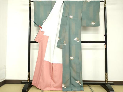 平和屋着物■小紋　草花文　洗える着物　DABF4416cd