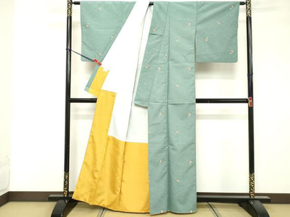 平和屋着物■小紋　流水枝花文　洗える着物　DABF4426cd