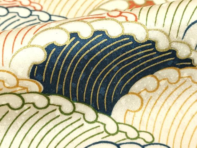 平和屋着物■訪問着　荒波文　金彩　正絹　逸品　DABF4431cd