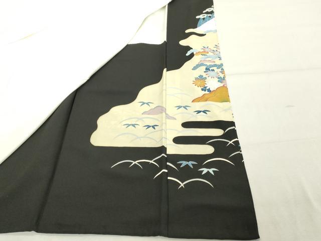 平和屋着物■豪華黒留袖 作家物 渡橋風景文 正絹 逸品 DABF4440cd