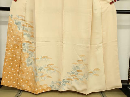 平和屋着物■訪問着 刺繍 草花文 金彩 正絹 逸品 DABF4442cd