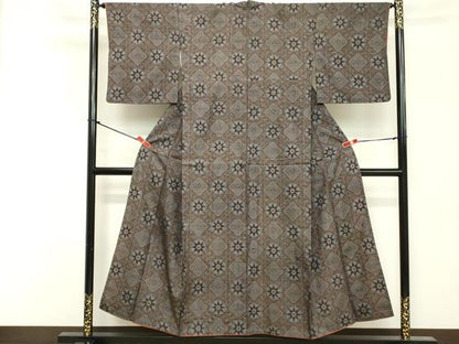 平和屋着物■結城紬 菱文 正絹 逸品 DABF4443cd