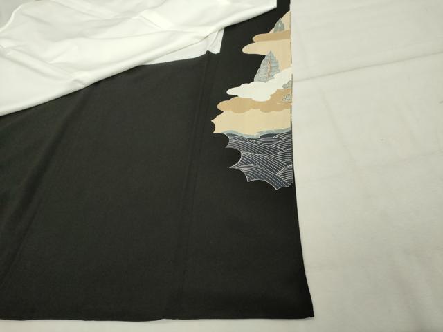 平和屋着物■豪華黒留袖 風景文 金彩 正絹 逸品 DABF4445cd