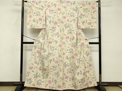 平和屋着物■上質な紬 舞花文 正絹 逸品 DABF4447cd