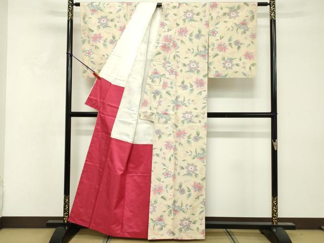 平和屋着物■上質な紬 舞花文 正絹 逸品 DABF4447cd
