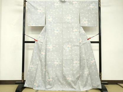 平和屋着物■上質な紬 草花文 正絹 逸品 DABF4448cd