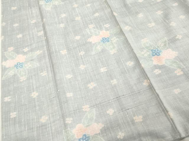平和屋着物■上質な紬 草花文 正絹 逸品 DABF4448cd