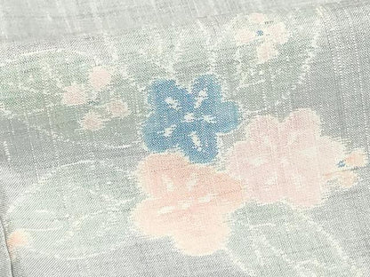 平和屋着物■上質な紬 草花文 正絹 逸品 DABF4448cd