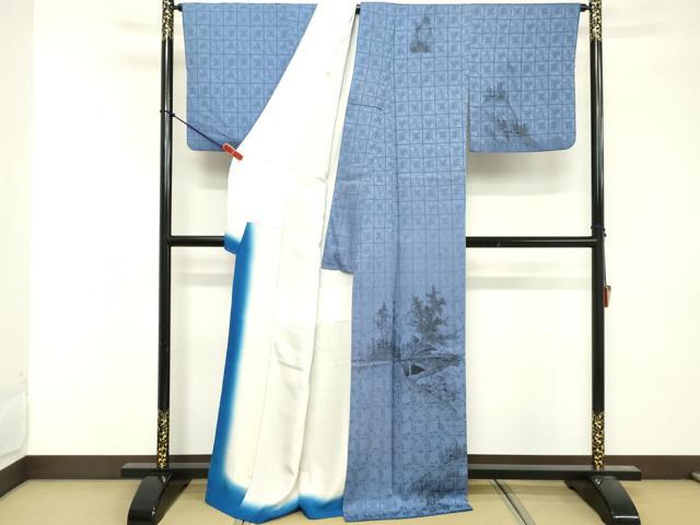平和屋着物■訪問着 手描き 風景文 正絹 逸品 DABF4450cd