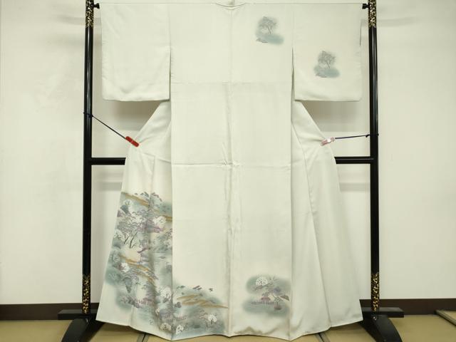平和屋着物■訪問着　風景文　暈し染め　金彩　正絹　逸品　DABF4458cd