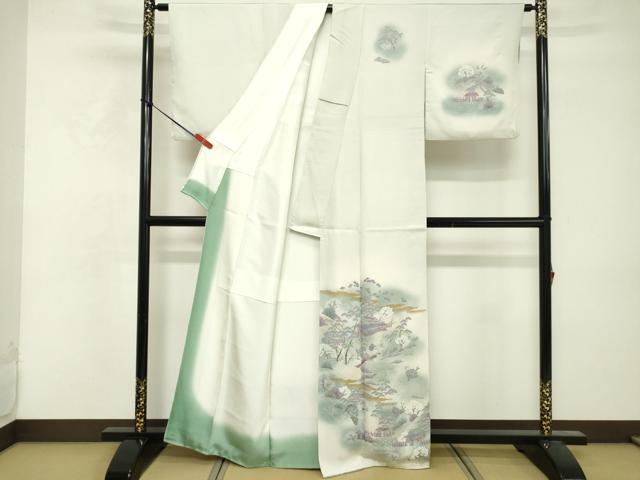 平和屋着物■訪問着　風景文　暈し染め　金彩　正絹　逸品　DABF4458cd