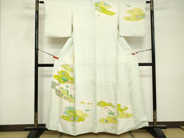 平和屋着物■訪問着　雲重ね風景文　暈し染め　金彩　正絹　逸品　DABF4459cd