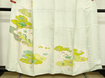 平和屋着物■訪問着　雲重ね風景文　暈し染め　金彩　正絹　逸品　DABF4459cd