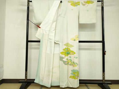 平和屋着物■訪問着　雲重ね風景文　暈し染め　金彩　正絹　逸品　DABF4459cd