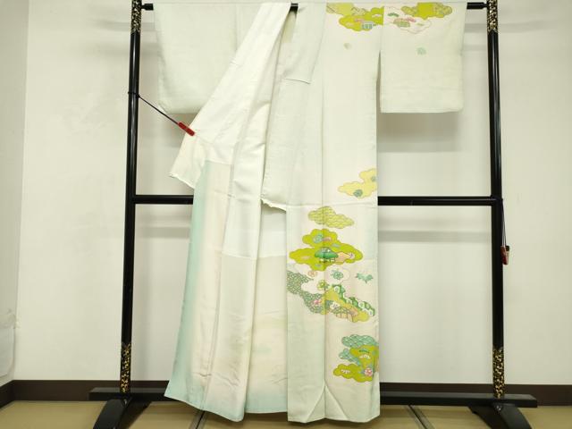 平和屋着物■訪問着　雲重ね風景文　暈し染め　金彩　正絹　逸品　DABF4459cd