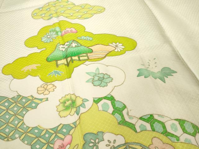 平和屋着物■訪問着　雲重ね風景文　暈し染め　金彩　正絹　逸品　DABF4459cd