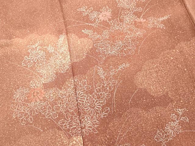 平和屋着物■訪問着　刺繍　草花文　暈し染め　正絹　逸品　DABF4461cd