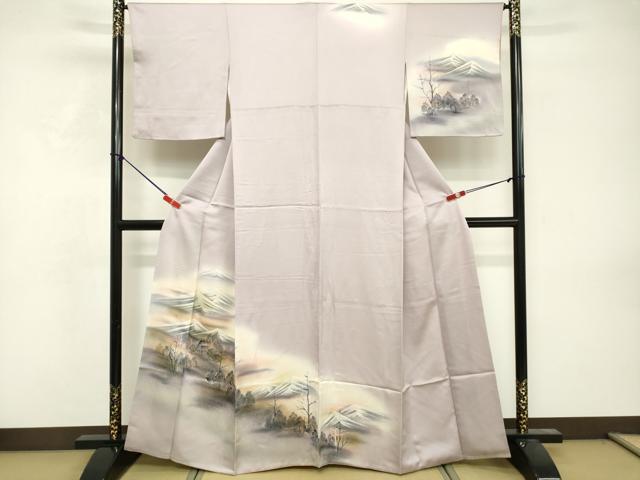 平和屋着物■訪問着　手描き　遠山風景文　暈し染め　正絹　逸品　DABF4463cd