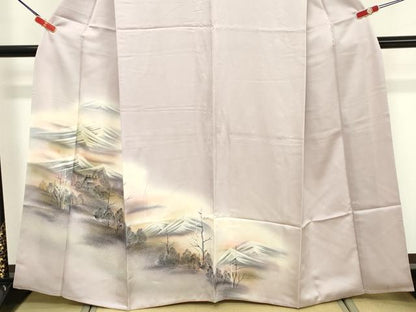 平和屋着物■訪問着　手描き　遠山風景文　暈し染め　正絹　逸品　DABF4463cd