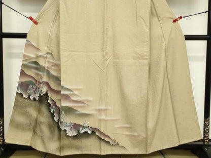 平和屋着物■訪問着　遠山風景文　暈し染め　金彩　洗える着物　未使用　DABF4473cd