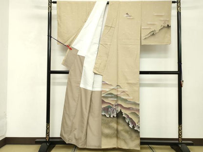 平和屋着物■訪問着　遠山風景文　暈し染め　金彩　洗える着物　未使用　DABF4473cd