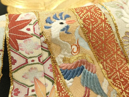 平和屋着物■豪華黒留袖　駒刺繍　束ね熨斗吉祥花蝶文　金彩　高島屋扱い　正絹　逸品　DABF4476cd