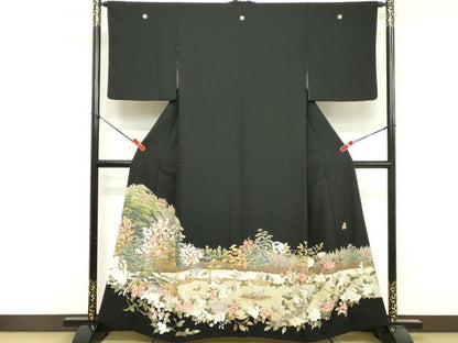 平和屋着物■豪華黒留袖 作家物 風景文 正絹 逸品 DABF4479cd