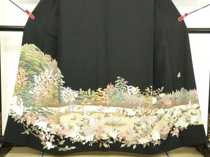 平和屋着物■豪華黒留袖 作家物 風景文 正絹 逸品 DABF4479cd