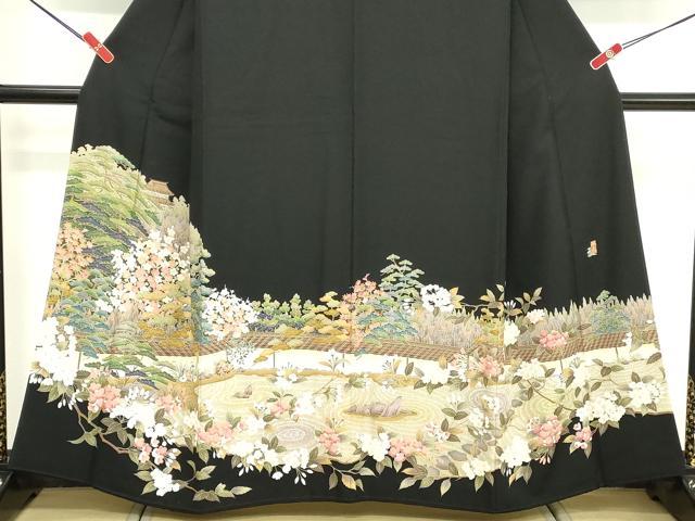 平和屋着物■豪華黒留袖 作家物 風景文 正絹 逸品 DABF4479cd