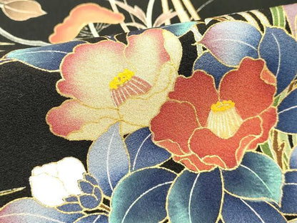 平和屋着物■豪華黒留袖 作家物 草花文 金彩 正絹 逸品 DABF4486cd