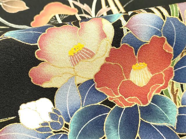 平和屋着物■豪華黒留袖 作家物 草花文 金彩 正絹 逸品 DABF4486cd