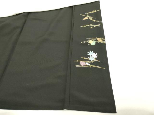 平和屋着物■豪華黒留袖 作家物 草花文 金彩 正絹 逸品 DABF4486cd
