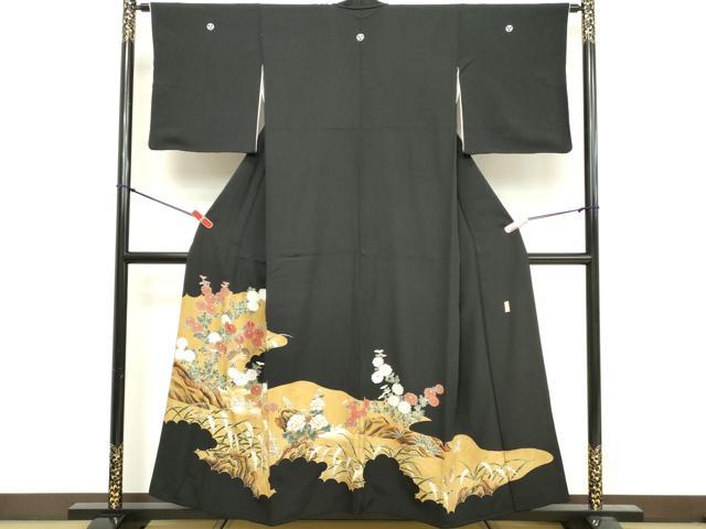 平和屋着物■豪華黒留袖　作家物　花鳥文　正絹　逸品　DABF4487cd