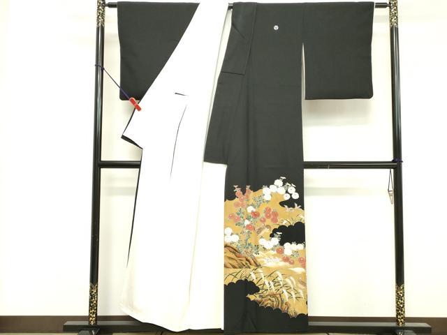 平和屋着物■豪華黒留袖　作家物　花鳥文　正絹　逸品　DABF4487cd