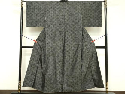 平和屋着物■本場大島紬 麻の葉文様 正絹 逸品 DABF4490cd