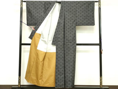 平和屋着物■本場大島紬 麻の葉文様 正絹 逸品 DABF4490cd