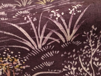 平和屋着物■上質な紬　草葉文　正絹　逸品　DABF4493cd