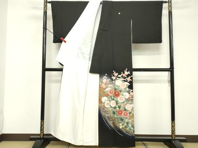 平和屋着物■豪華黒留袖 鴛鴦 暈し染め 金彩 正絹 逸品 DABF4499cd