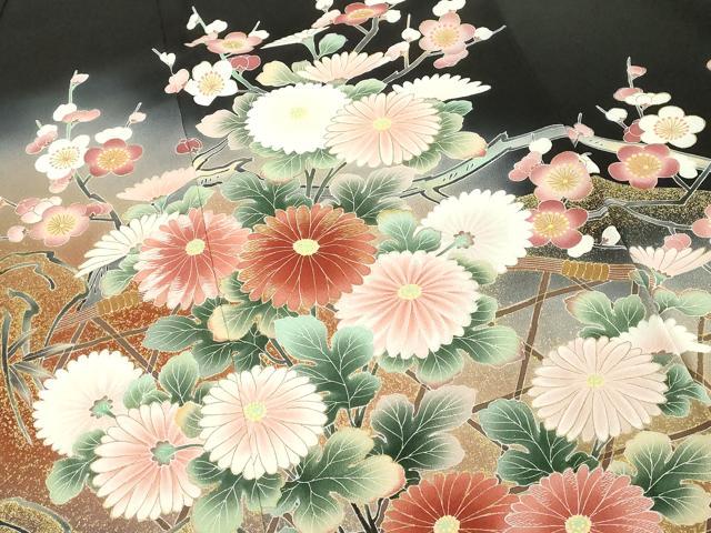 平和屋着物■豪華黒留袖 鴛鴦 暈し染め 金彩 正絹 逸品 DABF4499cd