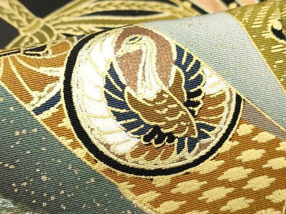 平和屋着物■豪華黒留袖 作家物 駒刺繍 扇面吉祥花文 鼓 暈し染め 金彩 正絹 逸品 DABF4501cd